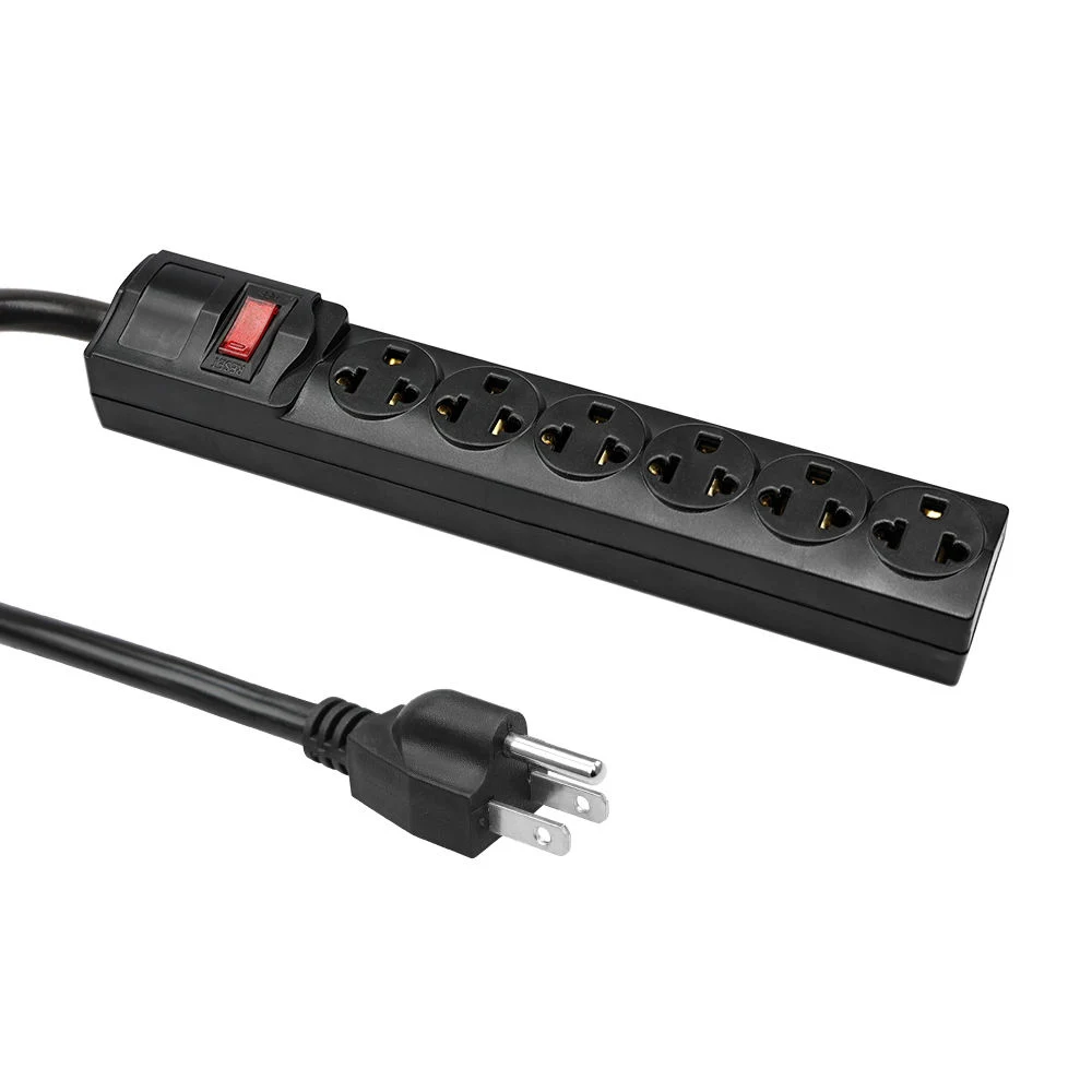 6 Outlet Surge Protector Power Strip Vertical Type for South/Latin America Market 110V 15A 14AWG
