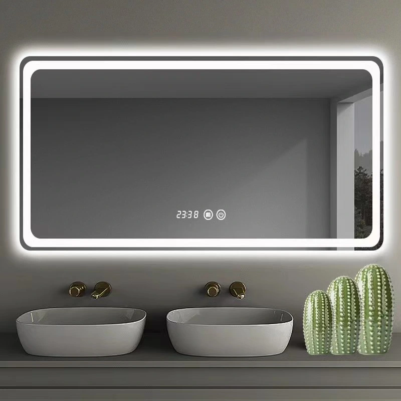 Modern Style Home Decoration LED Light Moisture-Proof Anti-Fog Bathroom Vanity Mirror