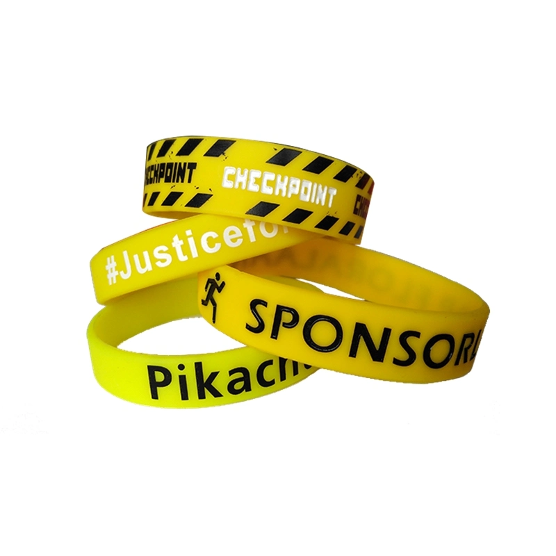 Logo imprimé personnalisé bracelet en silicone/bracelet en caoutchouc