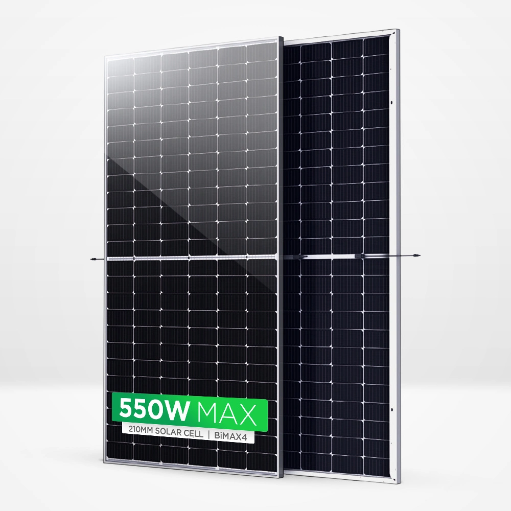 1868 Alicosolar Bifacial Solar Panel 500W 510W 520W Dual Glass Solar PV Module Mono 530W 540W 550W 560W 600W Half Cell 166mm