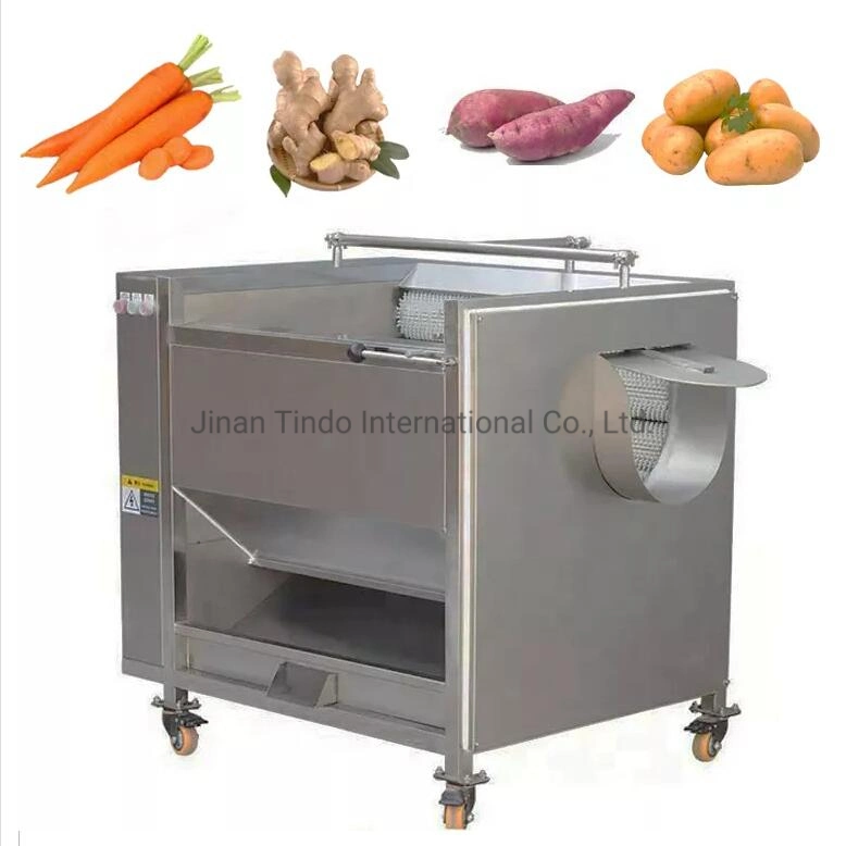 High Peeling Rate Wave Shape Brush Roller Yam Root Vegetable Cassava Carrot Cleaning Washing Peeling Polishing Snack Machinery