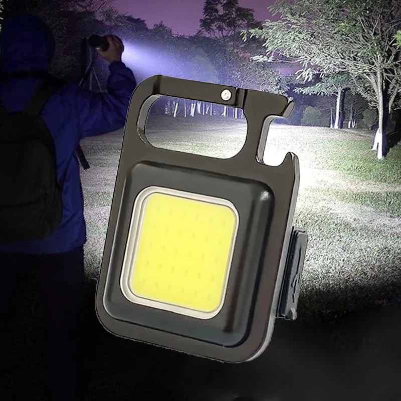 Brightenlux 2023 Nuevo Tipo-C Batería recargable Mini mazorcas de bolsillo Práctico llavero mochila de la luz de trabajo colgando de la luz de linterna con abrebotellas