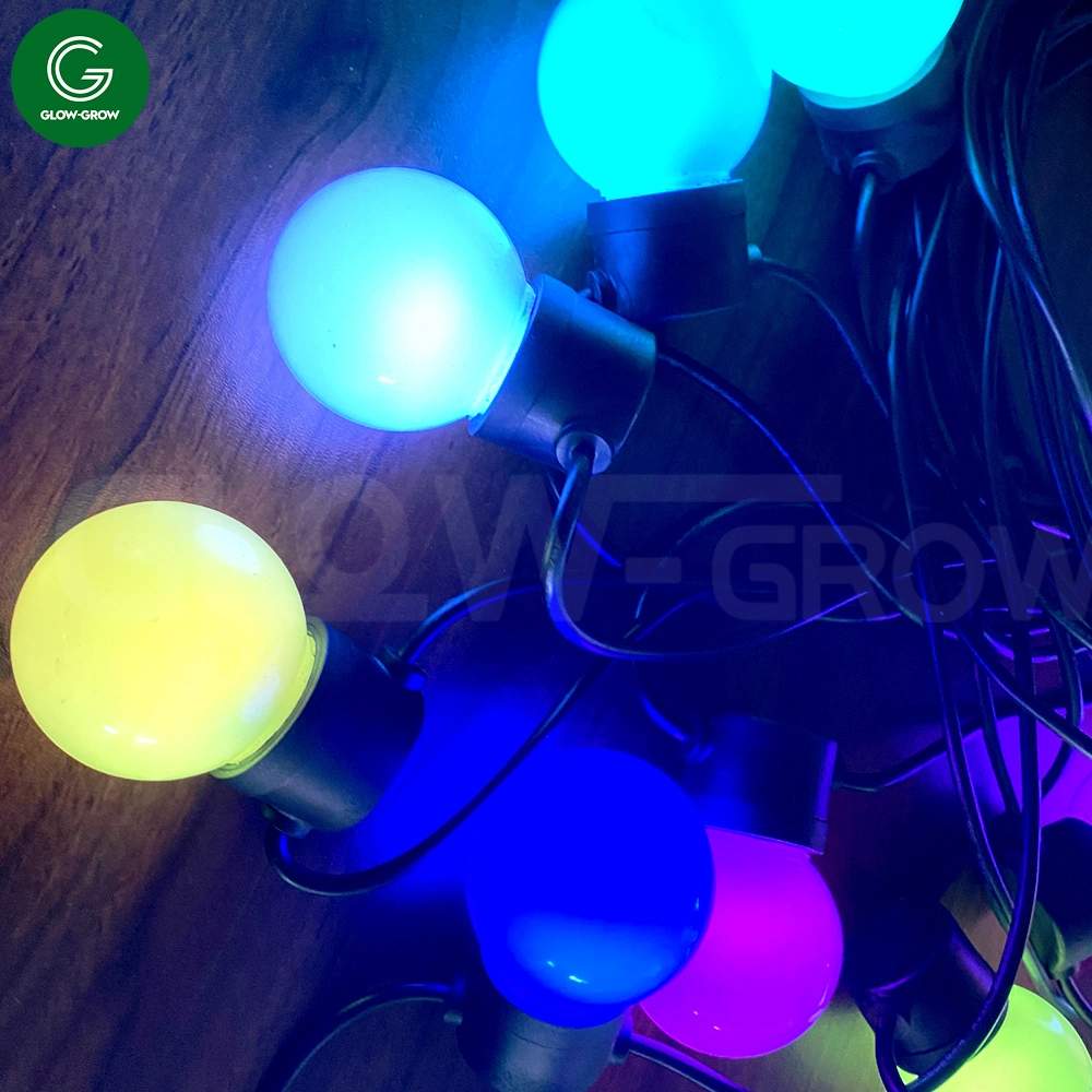 RGB impermeável ao ar livre de fábrica substituível pelo Natal G45 LED lâmpadas polias com luz de cadeia de Cabo Branco para o Natal Ramadão Casamento Decoração de Páscoa em casa