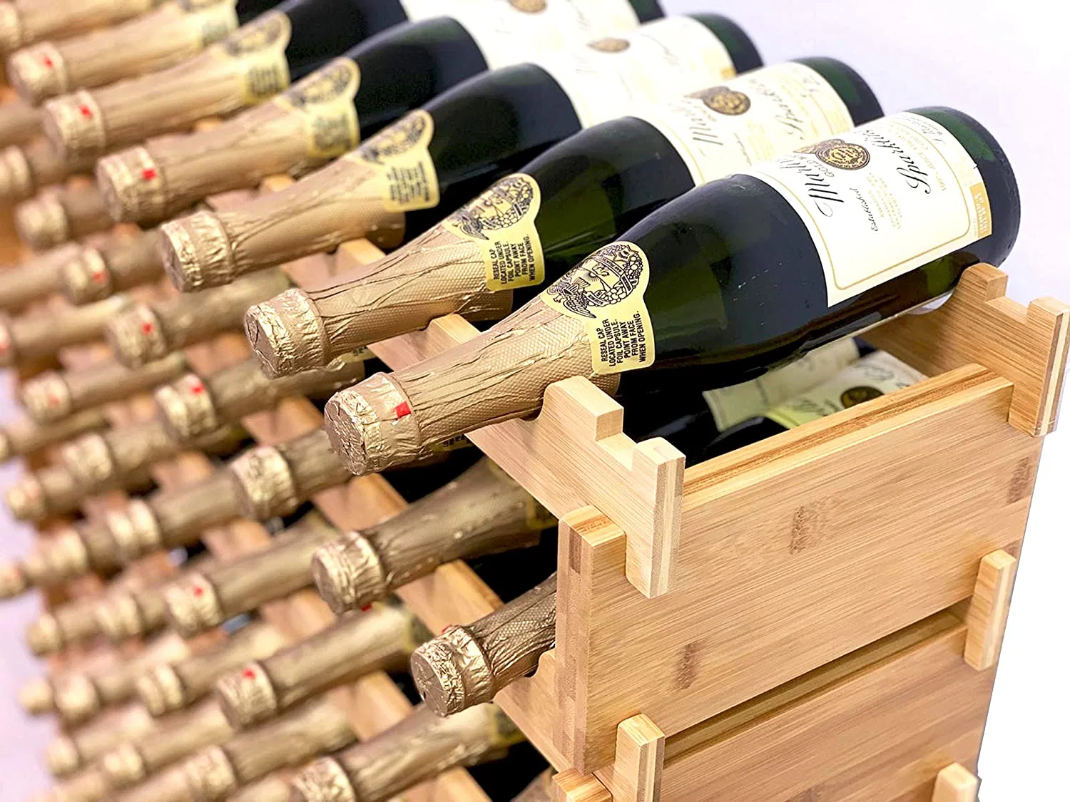 Wholesale/Supplier Bamboo Stackable 72 Bottles Bottle Wine Rack