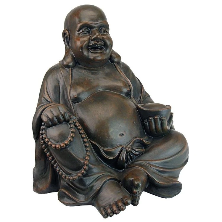 Esculturas artesanales de resina Atistic moderna estatua Laughing Buddha Shaveling estatua