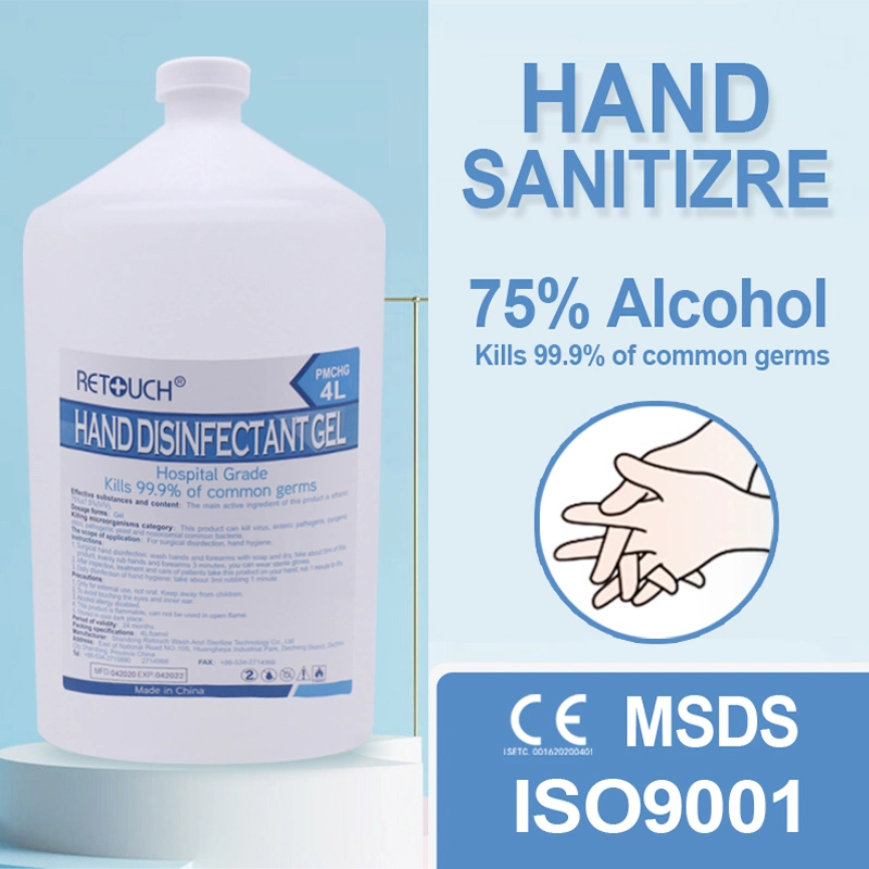 منظف يدوي 4L 75% إيثانول إعادة تعبئة منظف جيل يدوي للكحول Sanitizer حزمة سائل جل في السِِِِِِِِِِِِ