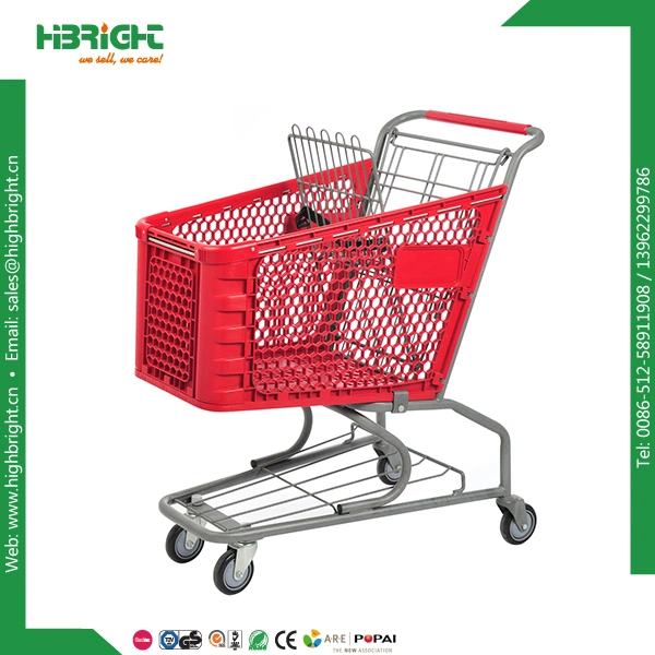 180L Plastic Shopping Trolley for Supermarket