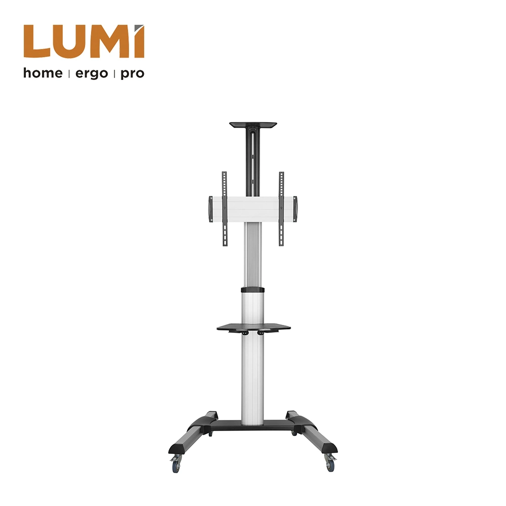 Crank Height Adjustable Aluminum Mobile TV Cart