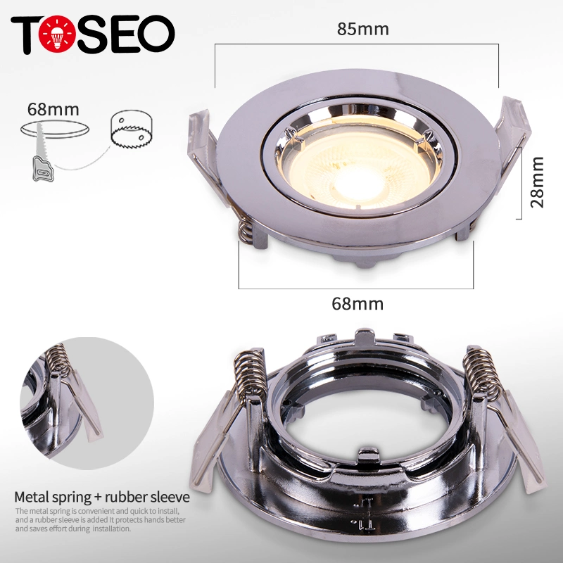 Toseo Custom GU10 LED Bulbs Housing Die-Cast Aluminum White or Chrome Downlight