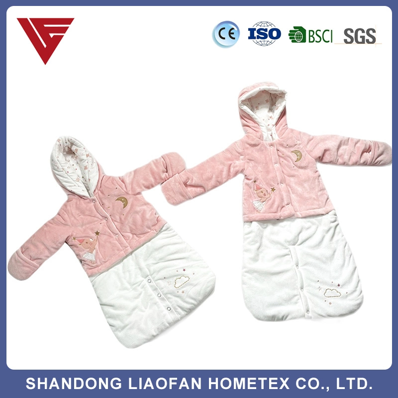 Baby Sleeping Sack Split Leg with Removable Sleeves 3 Sizes Cotton Sleeping Bag for Winter