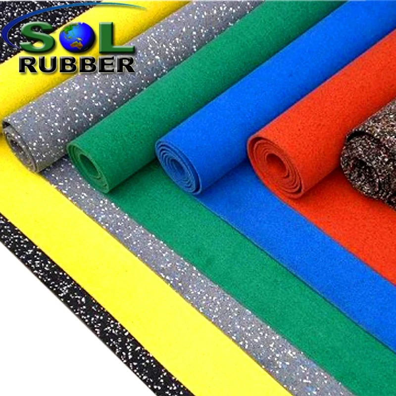 Sol antideslizante de caucho EPDM de Fitness de 10mm Rodillo de goma Pisos de gimnasio