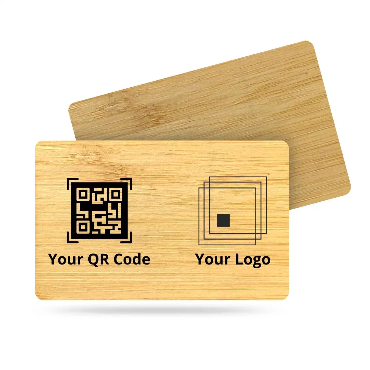 Logotipo personalizado programável de madeira de bambu Ntag Cartão Inteligente