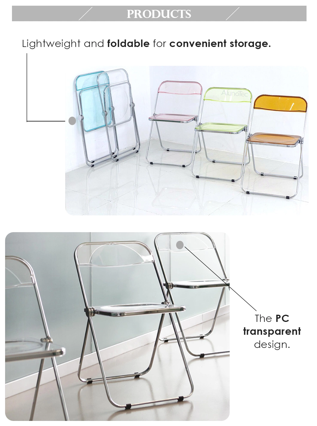 Wholesale/Supplier Quality Clear Plastic Chair Metal Folding as Dining Chairs