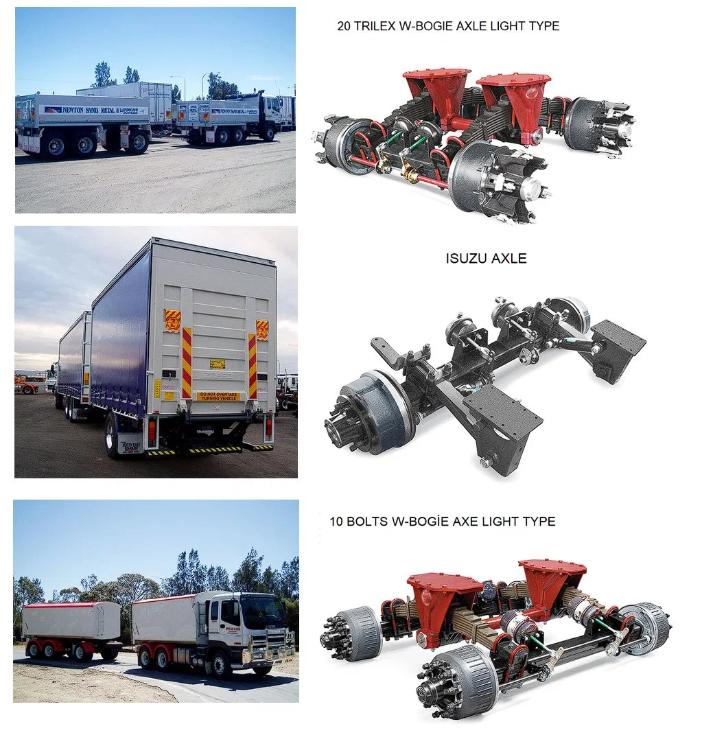 Trailer Axle/Air Suspenstion / Trailer Part 10t/12t/13t/14t/18t/20t Ton Germany/ Mercedes-Benz/ Man /Volvo/Renault /Scania/Daf /Iveco/Daf/Saf/Tanker/BPW/Isuzu