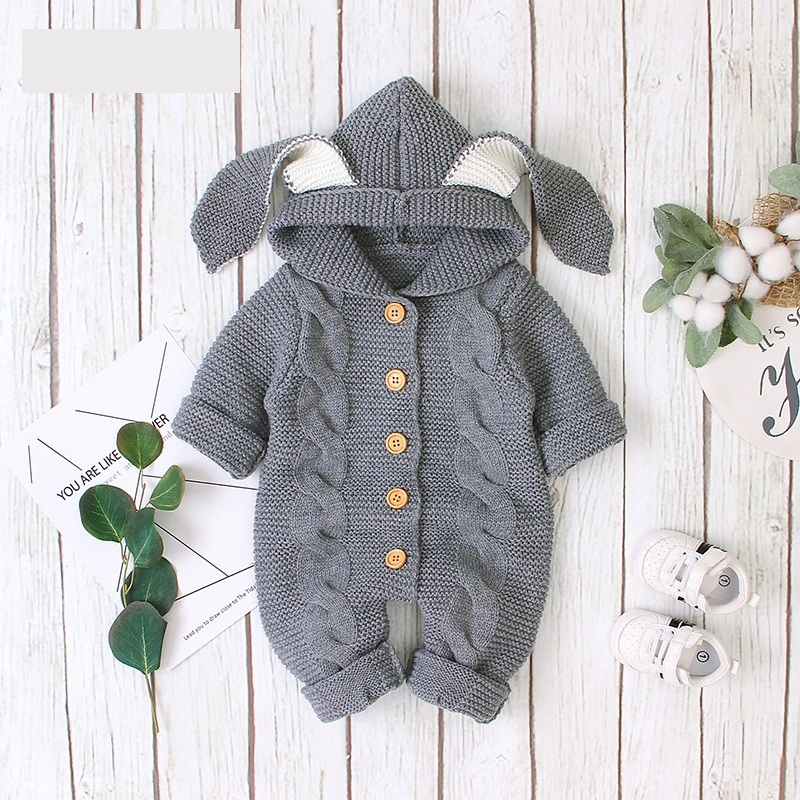 Hot Sale Baby Clothing Wool Knitting Long Sleeve Baby Jumpsuits Warm Outfits Clothes Baby Rompers