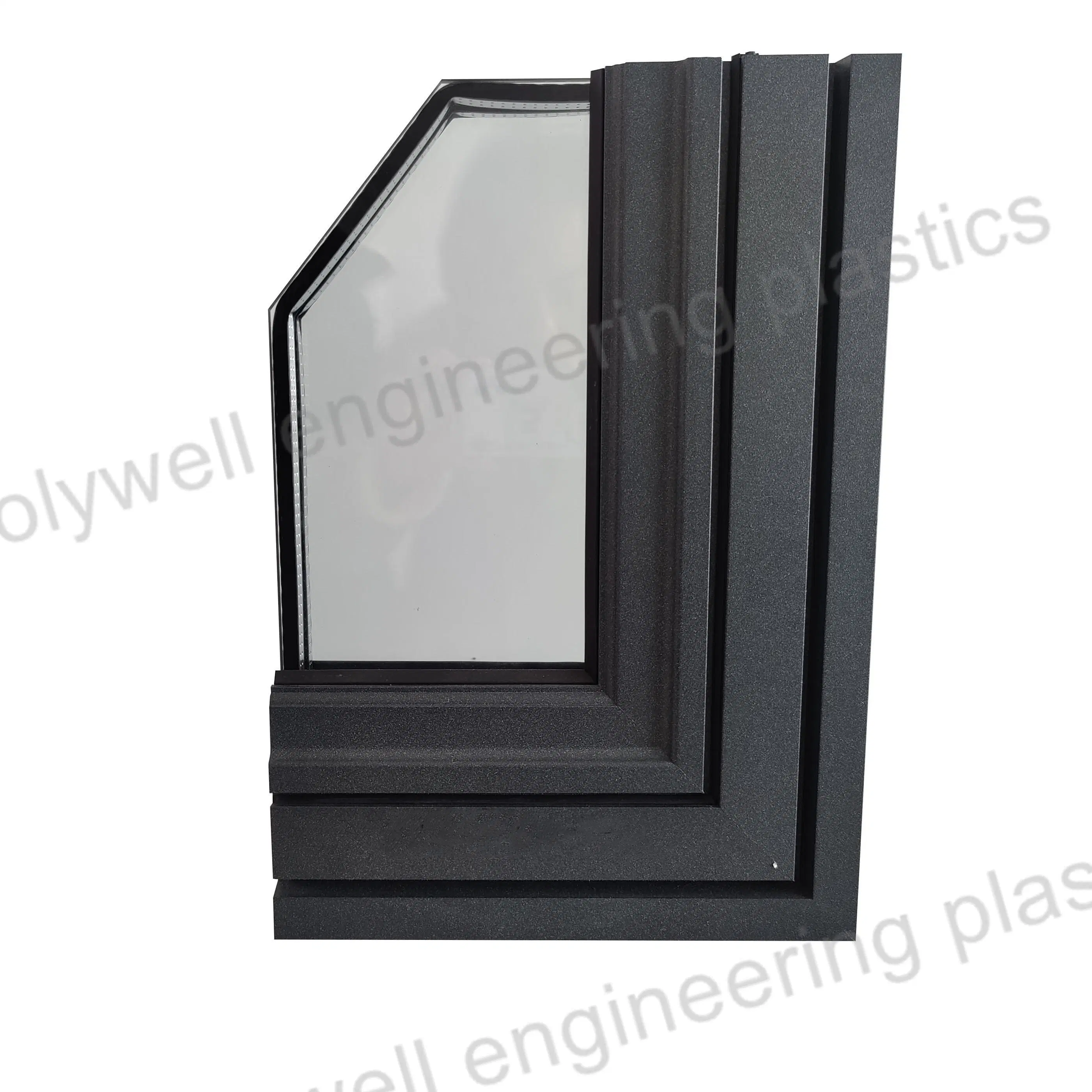 New Design 2 Track Easy-Opening Aluminum Alloy High Strength Double Glass Sliding Window with Heat Insuatlion Profile