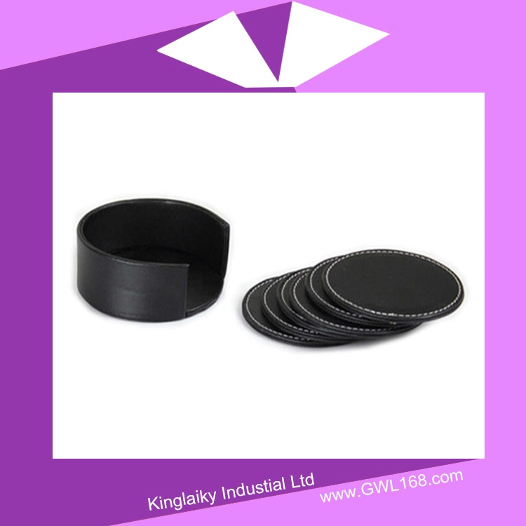 PU Coaster 4PCS in Set with Logo Embossed P016-019