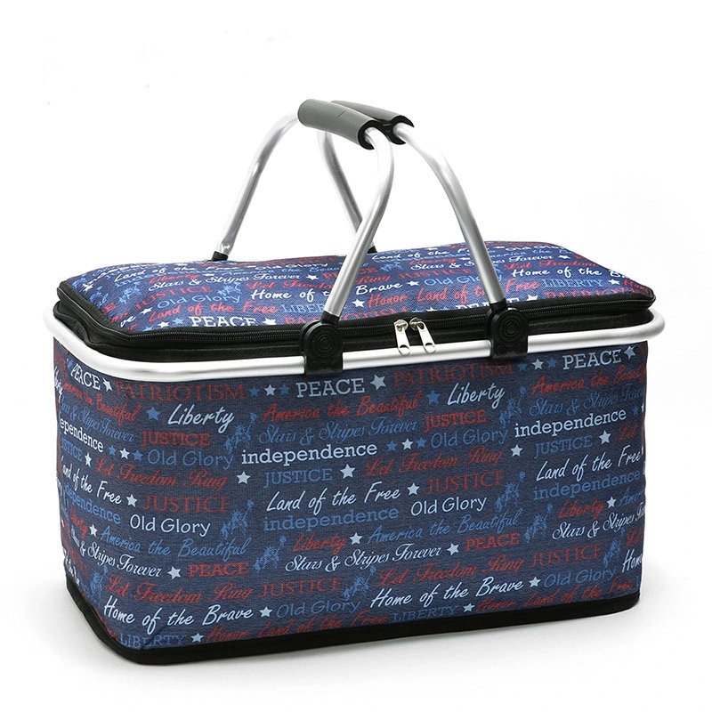 Multifunctional Insulated Shopping Basket, Outdoor Folding Picnic Basket