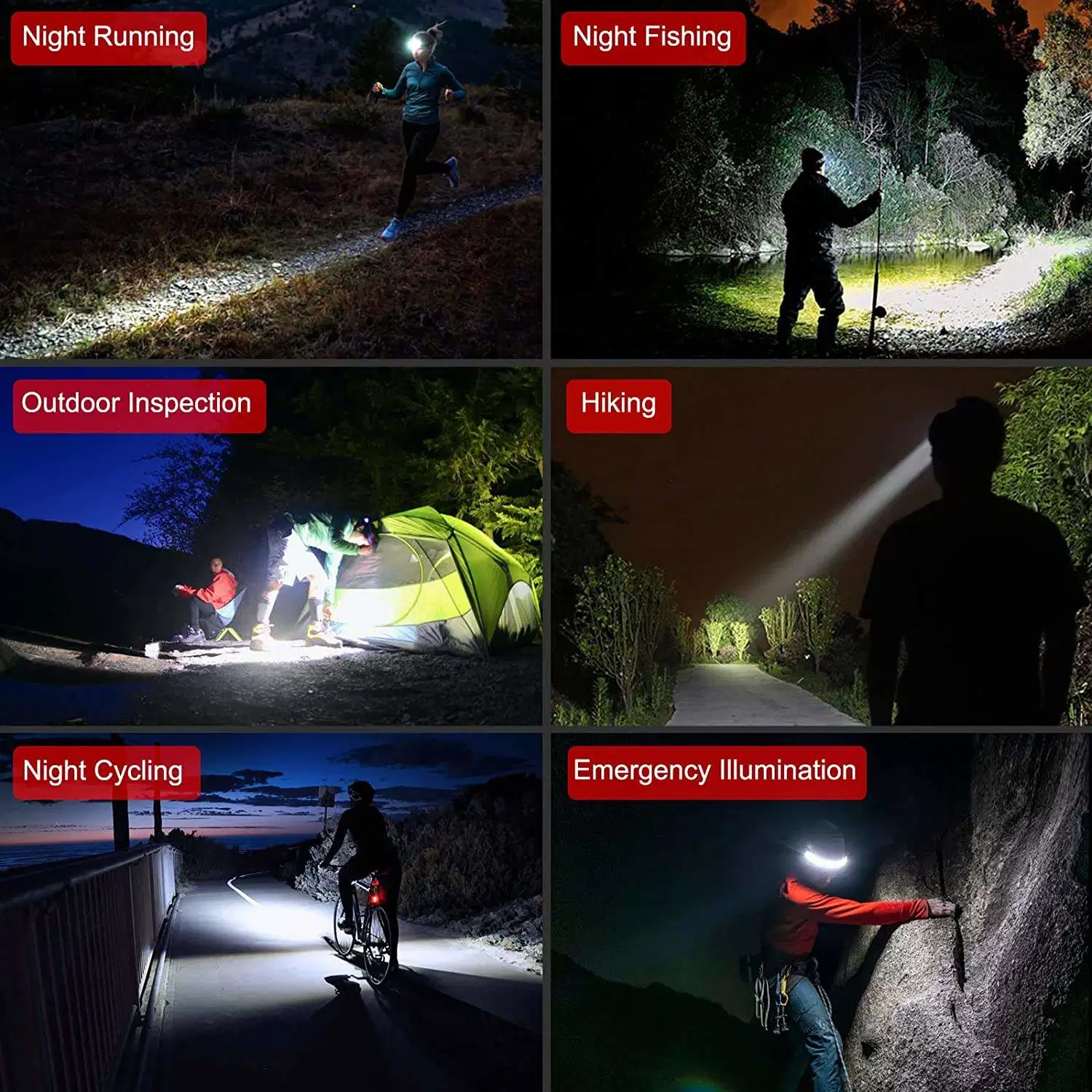 230 Degree Illumination Headlight Rechargeable LED Headlamp