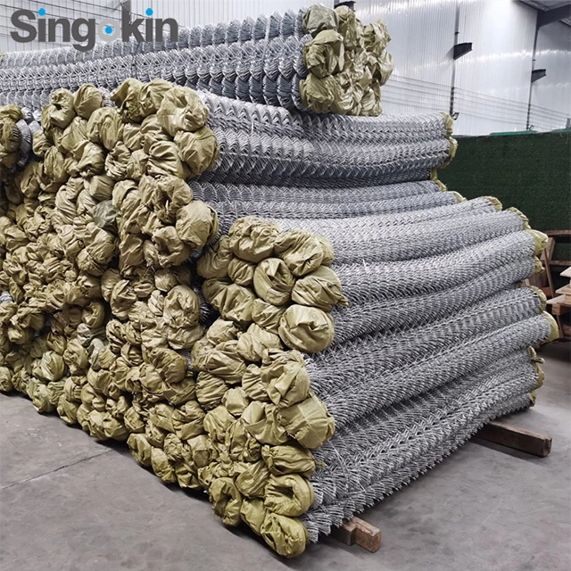 Galvanized Diamond Shape Wire Mesh Steel Chain Link Fence