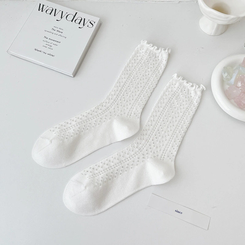 Cotton Grip Durable Knitting Comfortable Abrasion Resistant Women Light Tight Fitting Casual Travel Middle Sock