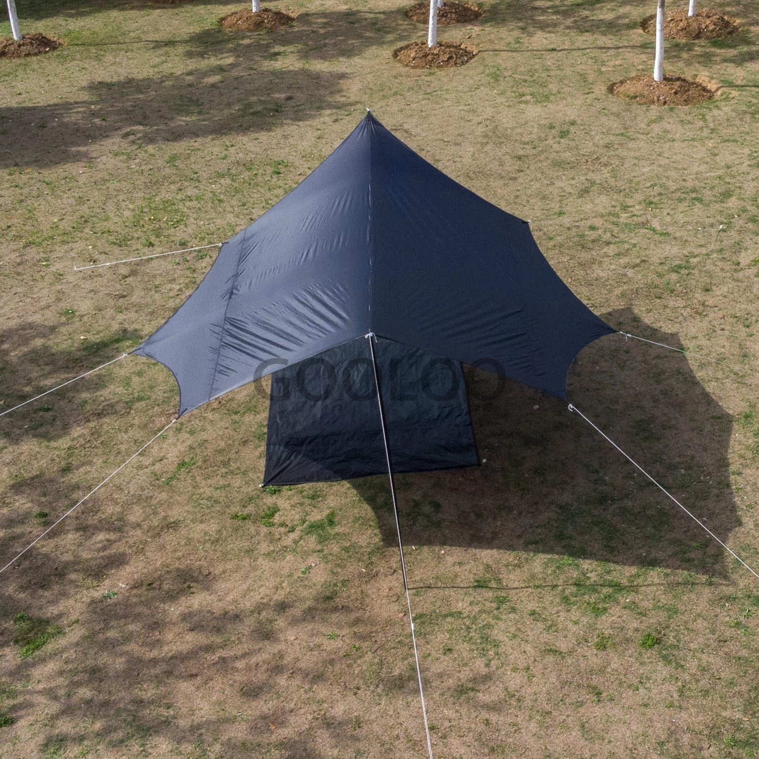 Camping hexagonal Awning impermeable UV Jardín Playa Canopy sombra