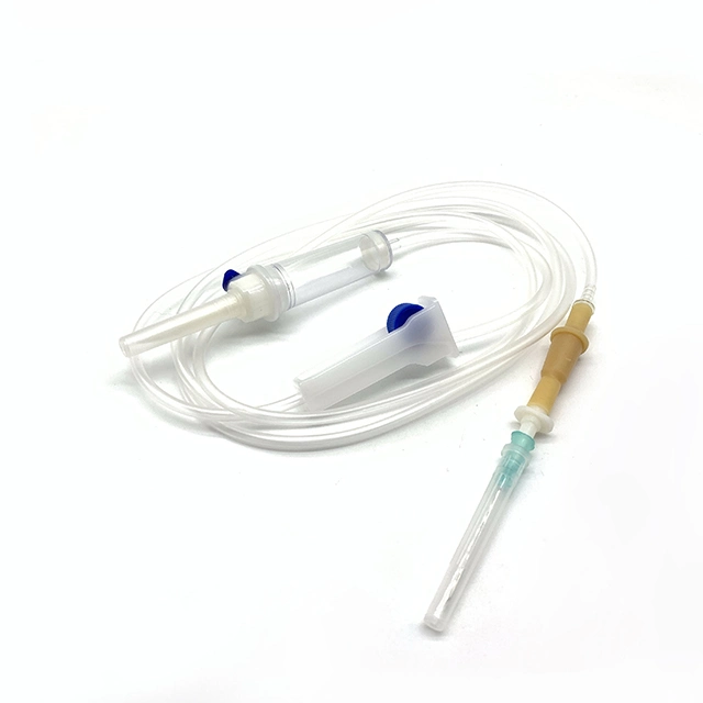 Infusion-Set descartáveis médicos IV Defina o adaptador luer lock Luer Slip com agulha marcação ISO aprovado