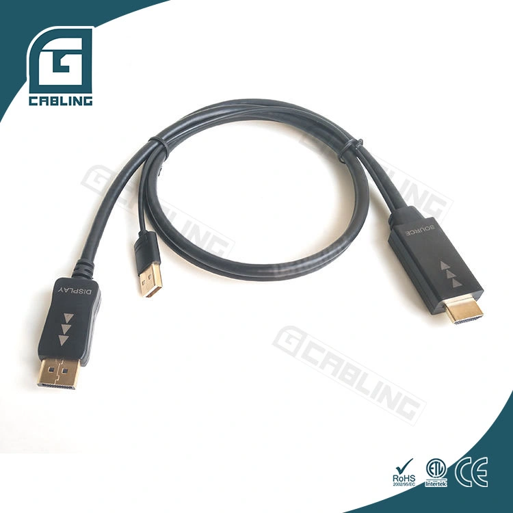 Les connecteurs plaqués or Gcabling Satisfaction Élevée 2m 5m à HDMI Câble DP Male-Male 4K câbles HDMI