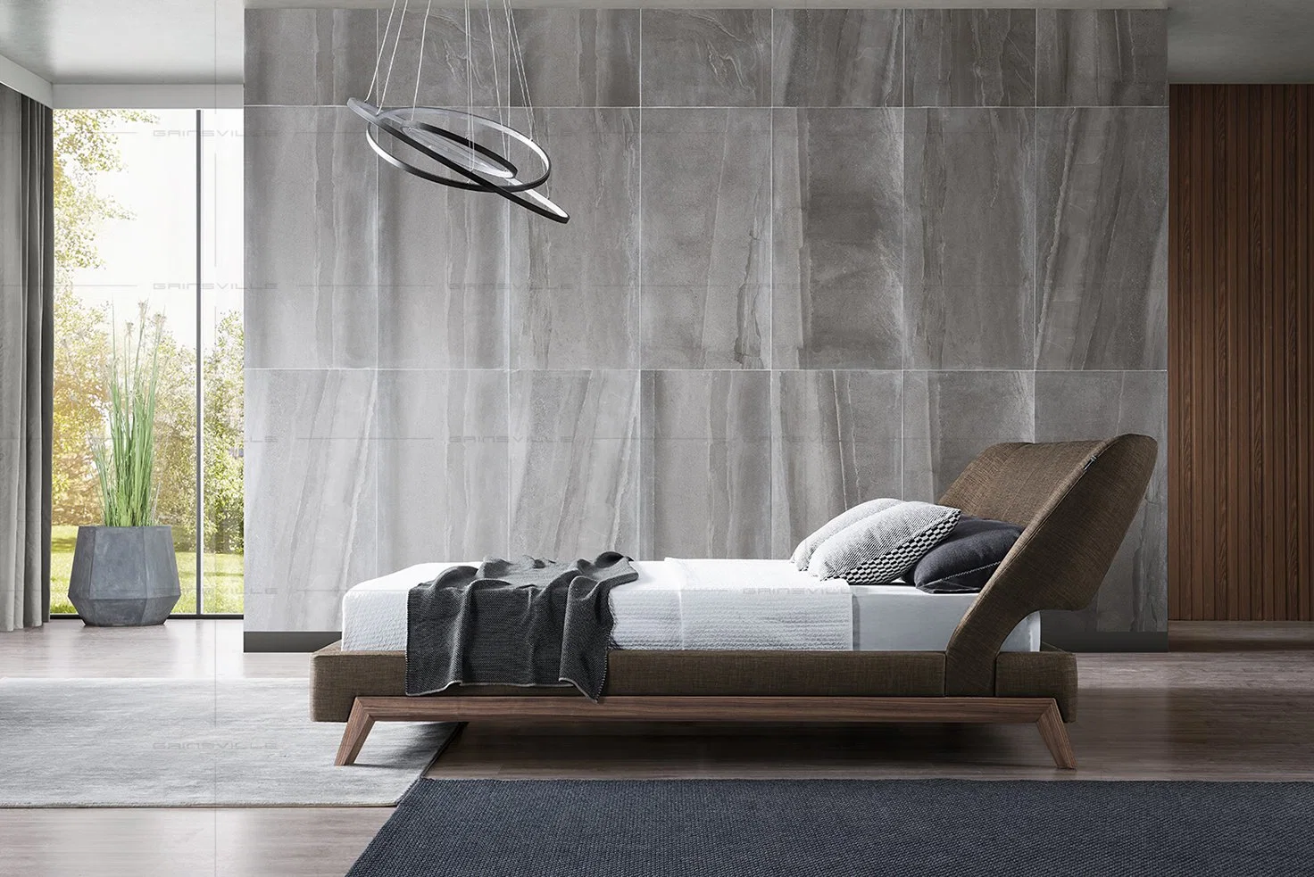Cama de madera de la pared al por mayor de la cama King Size cama tapizados modernos muebles