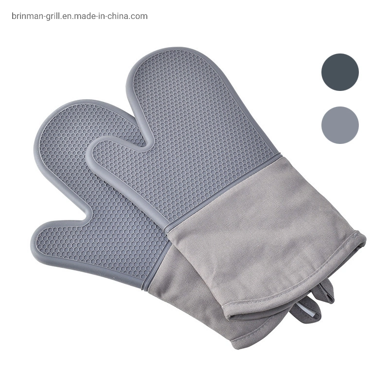 Non-Slip Wholesale Cooking Kitchen Gloves Potholder Heat Resistant Silicone Oven Mitt