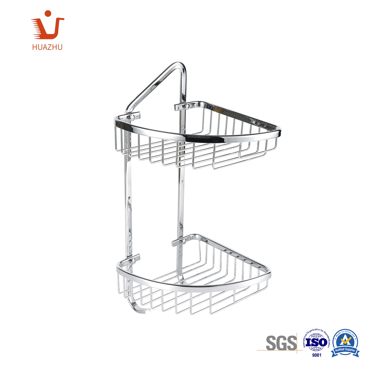 OEM Bathroom Storage Shelf SUS304 High quality/High cost performance  Triangle Mesh Basket Wall Corner Shelf