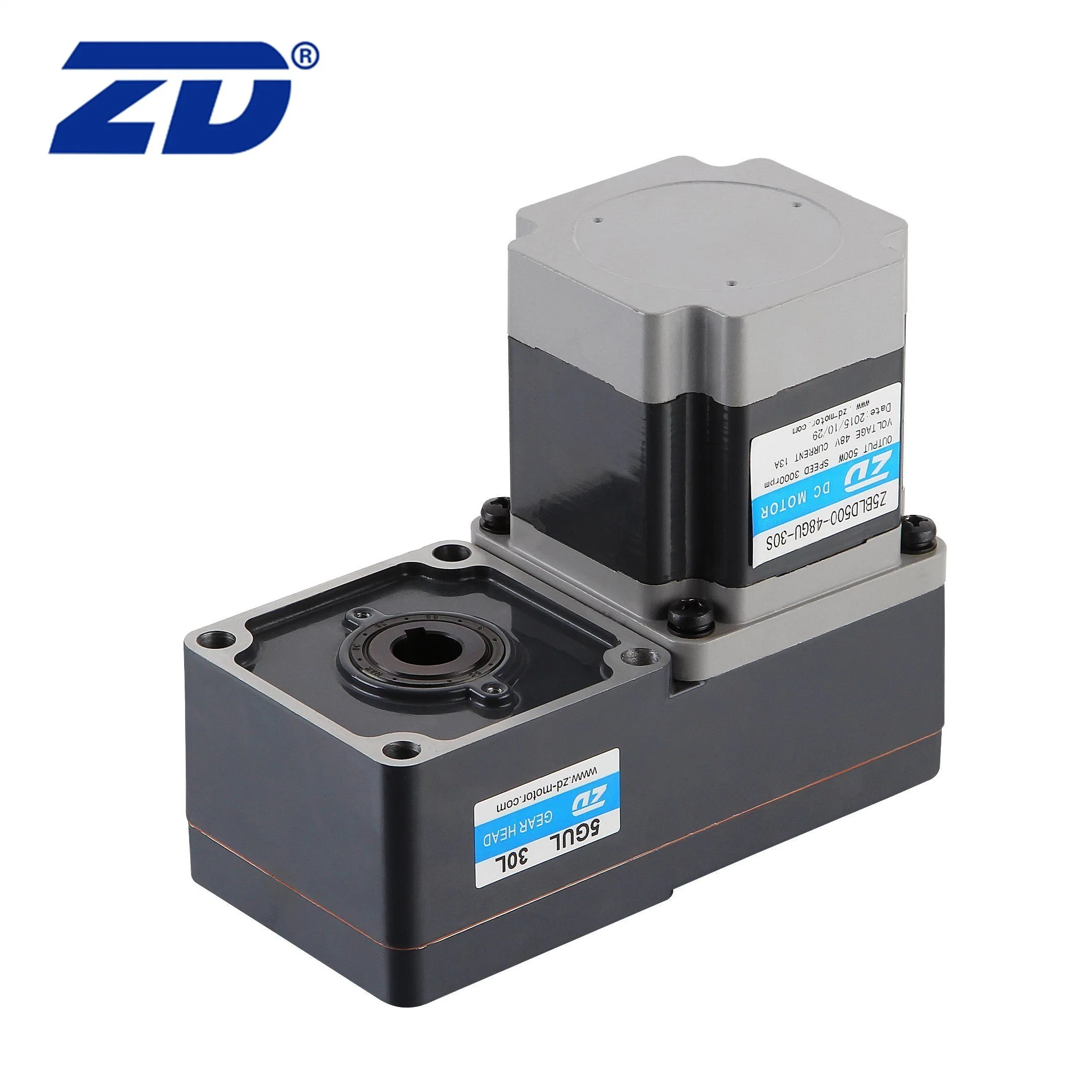 ZD China Square Type High-Efficiency Safe and Reliable Performance High Torque Right Angle Brushless Gear Motor