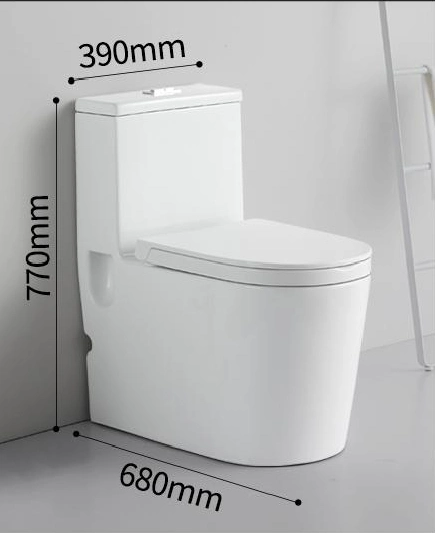 European Style One Piece Siphonic Toilet with Double Button Flush Top Button Toilets Bathroom Ceramic White Color Water Closet
