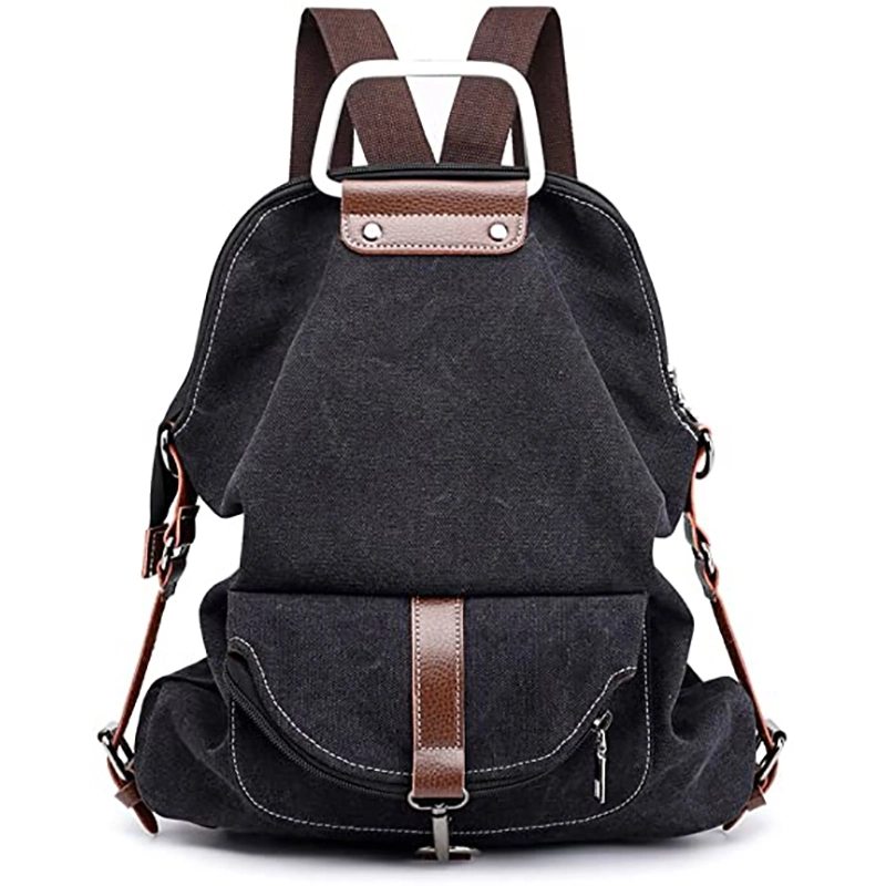 College School Travel Adjustable Shoulder Bag Rucksack Women Vintage Canvas Backpack