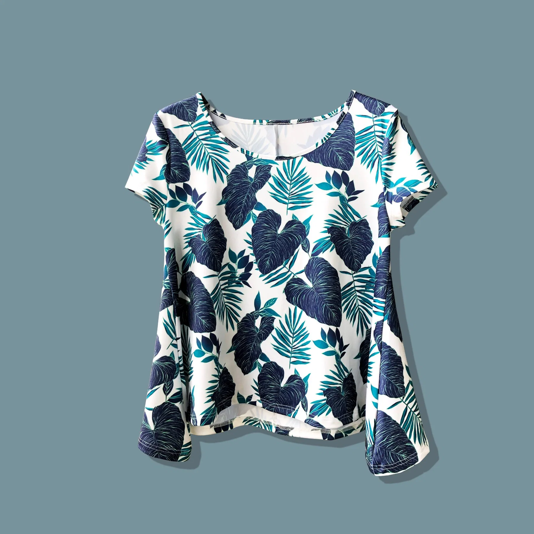 Senhoras Tropical readymade casual blusas de manga curta partes de cima