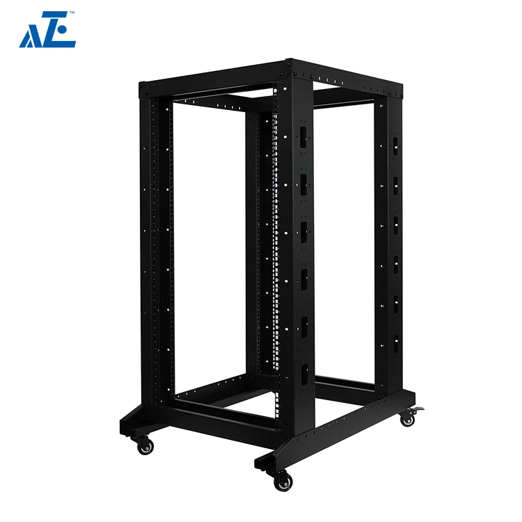 Aze 4-Post It Open Frame Server Network Relay Rack 600mm Deep with Casters- 32u -Rof4p32660