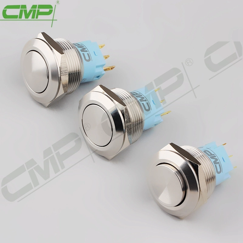 22mm Flat Metal Push Button Switch