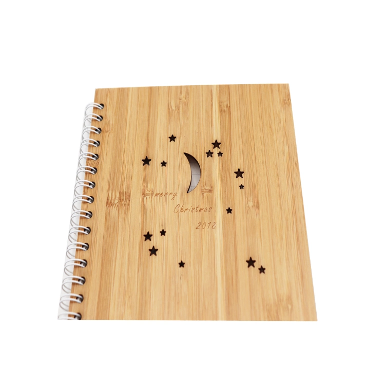 Custom A5 Spiral Bamboo Notebook for Gift