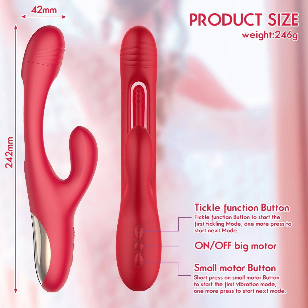 2023 Solid Sex Toy Best Supplier Hand Held Adult Ticking Silicone Classic Vibrator for Female