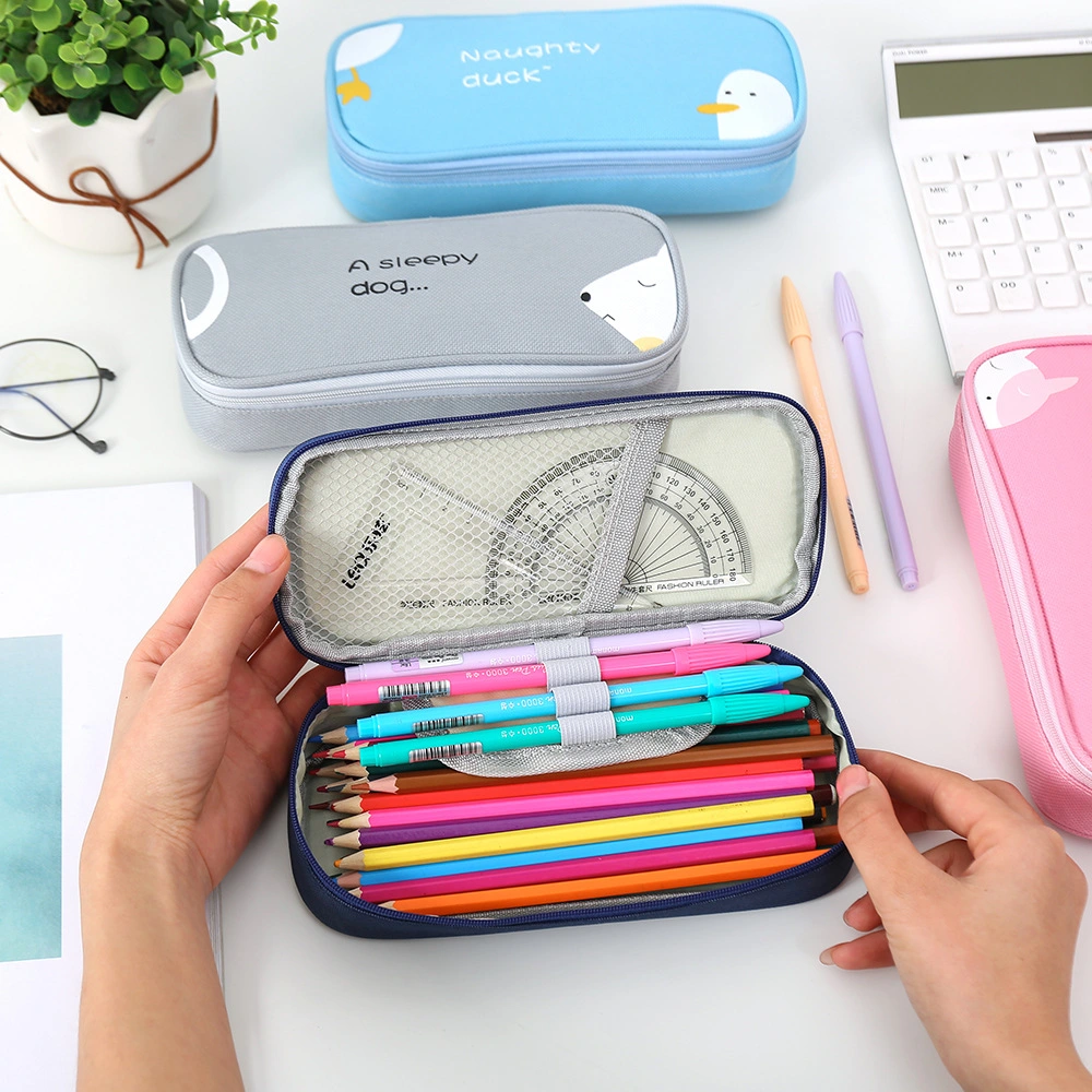 Student Stationery Bag Multifunctional Pencil Case Stationery Box Simple Cartoon Large Capacity Pencil Case