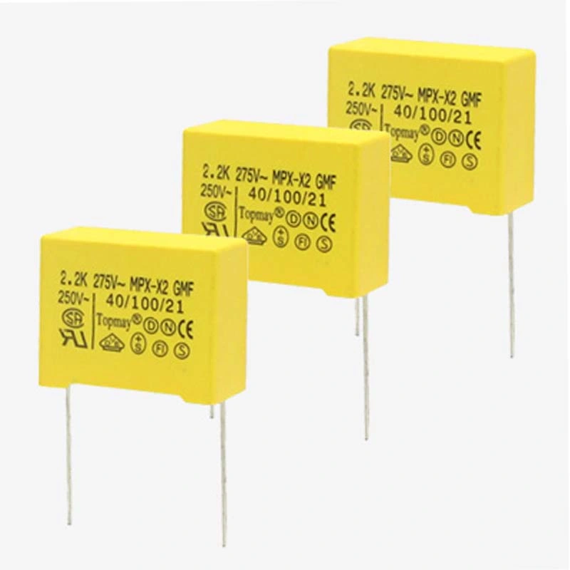 Long Life Reliable Small Yellow 0.47UF 275VAC X2 Metallized Polypropylene Film Capacitor Topmay -1