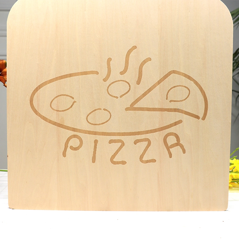 Lebensmittelecht Sperrholz Laser Gravieren Logo Pizza Board