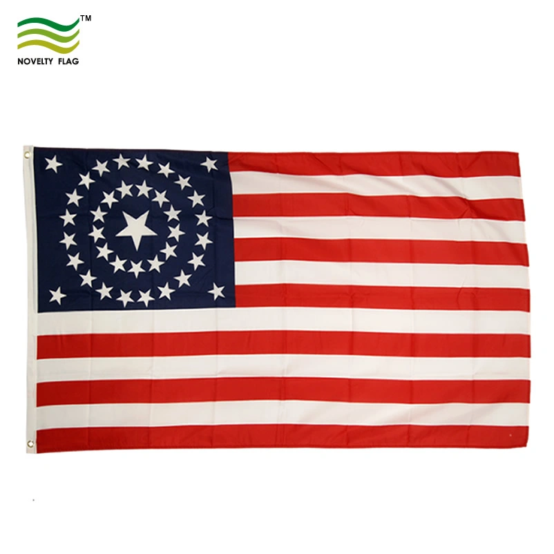 America Nylon History USA 15 Stars Flag (J-NF05F09105)