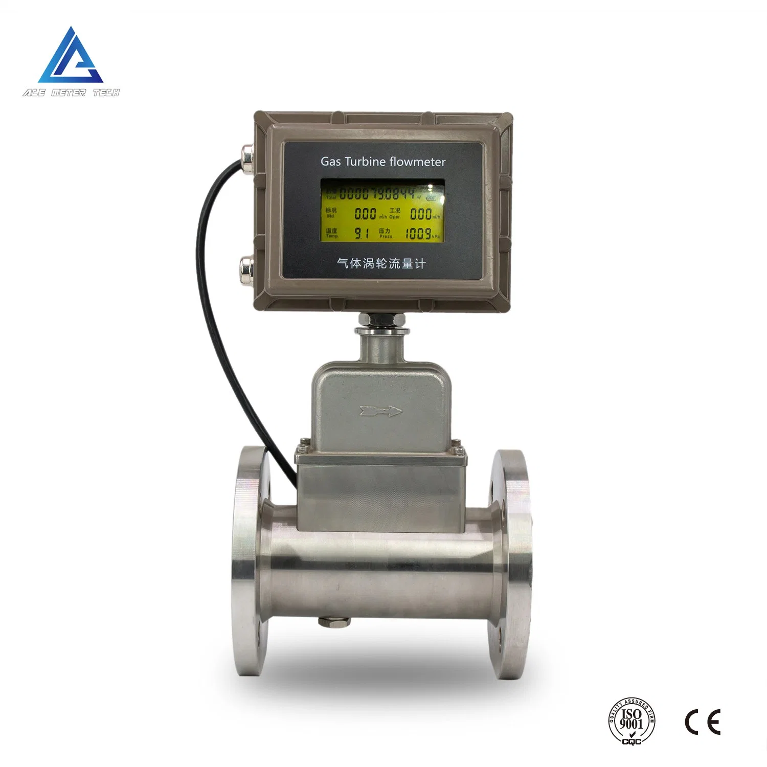 Smart Volume Correction Gas Turbine Flowmeter Digital Turbine Flow Meter for Methane