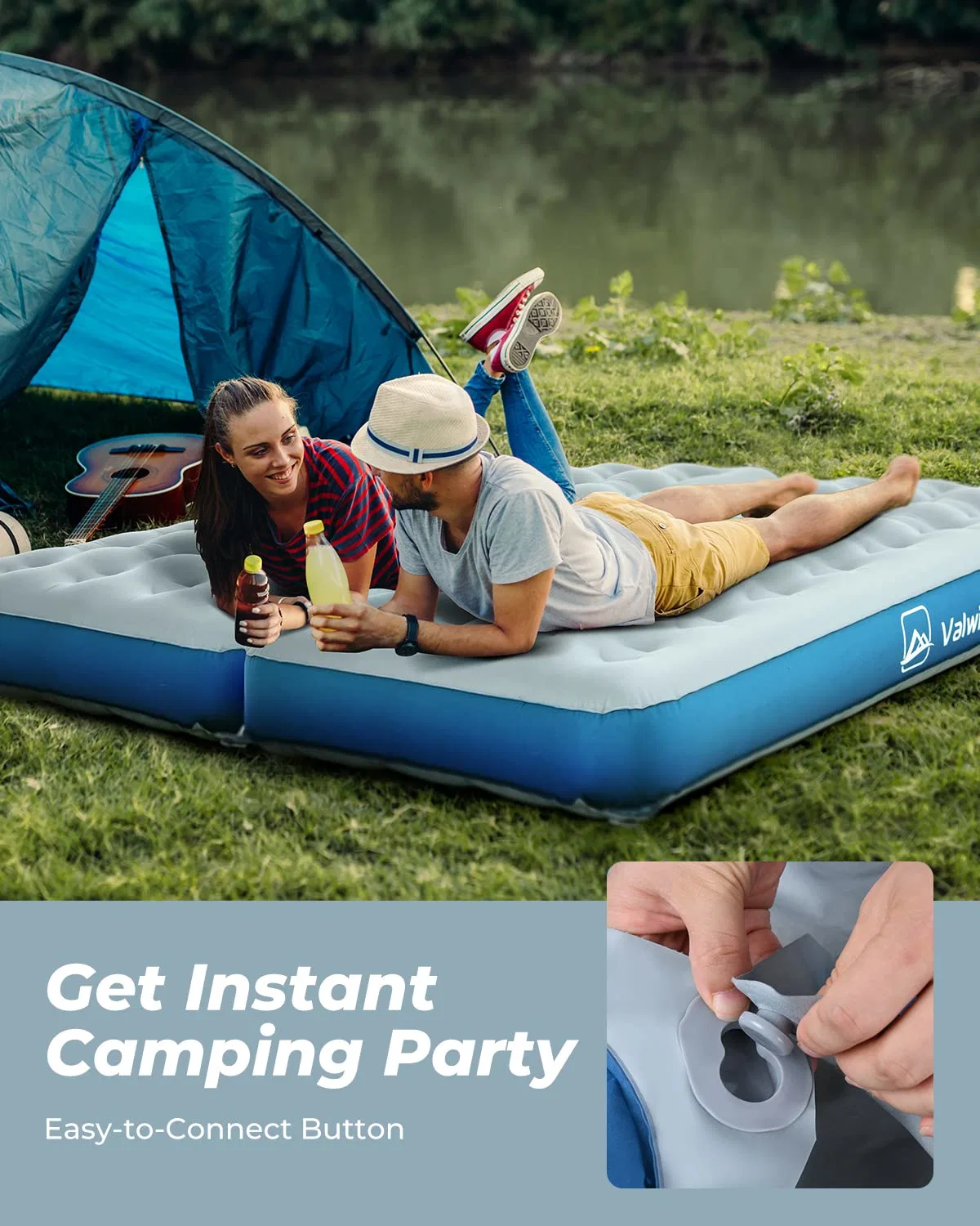 Конструкция с цилиндрической балкой Air Mattress Free Charging Twin Size Camping Кровать