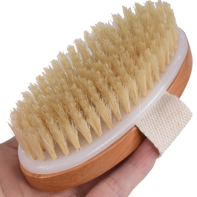 Wholesale/Supplier High quality/High cost performance Bamboo Wooden Handle Dry Skin Silicone Bath Body Brush Beech Wood Boar Bristles Bath Brush for Women