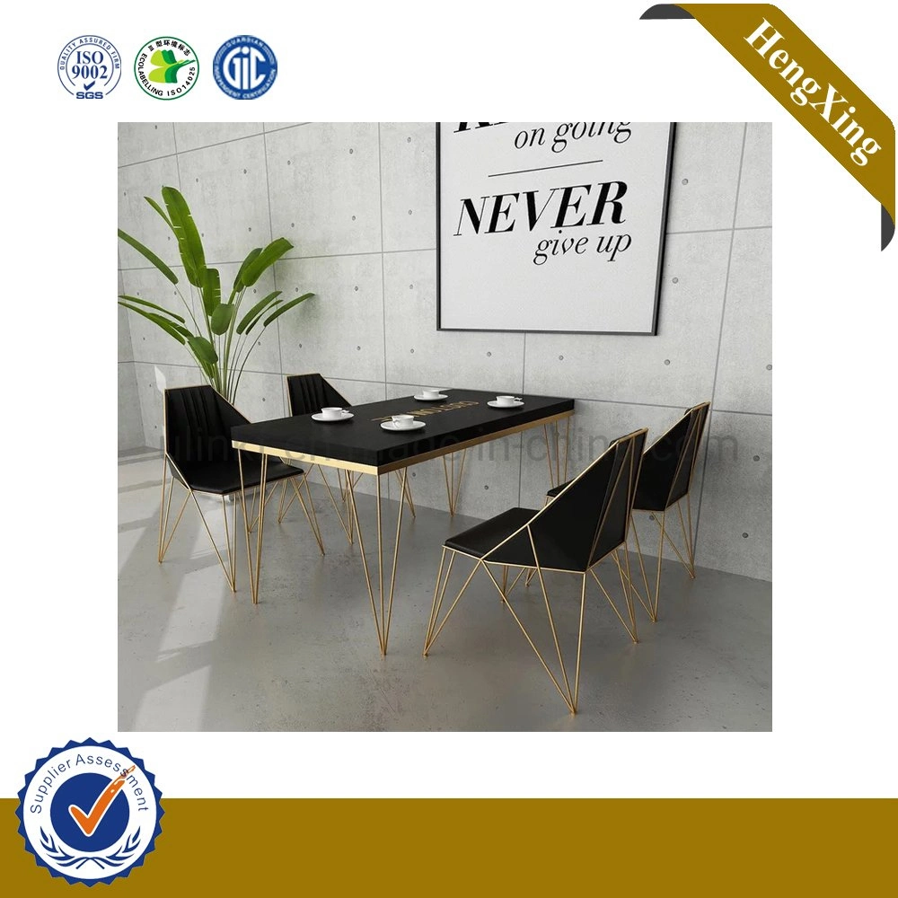 Foshan Factory Melamine White Drawer Desks Latest Design Dining Table with Metal Leg