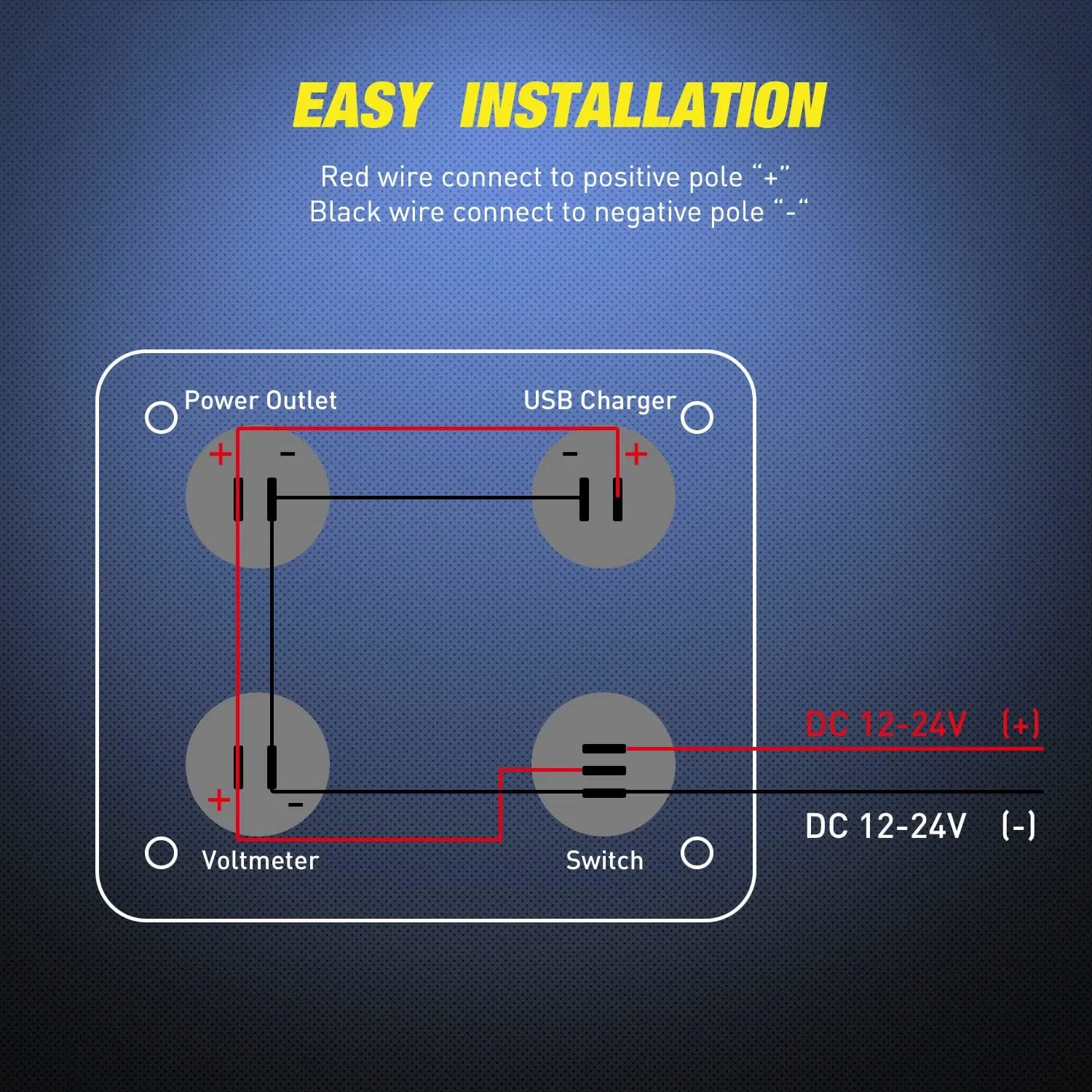 4 en 1 encendido apagado Cargador toma Panel USB doble Cargador Power Outlet LED voltímetro encendedor de cigarrillos toma LED on Interruptor basculante de apagado para camión de coches de navegación