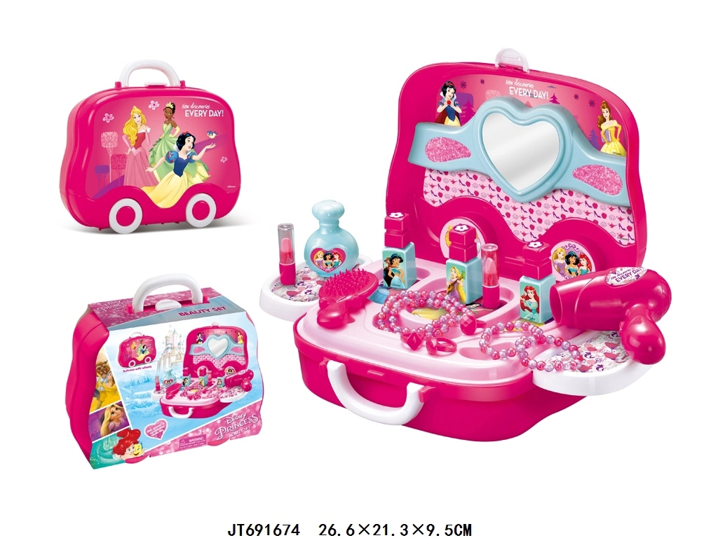 Grossista Children Girls plástico brinquedos de mesa de Vestir Cosmetic Toy Set Crie a indução da música da mesa com luz com cadeira para criança Brinquedo de maquilhagem