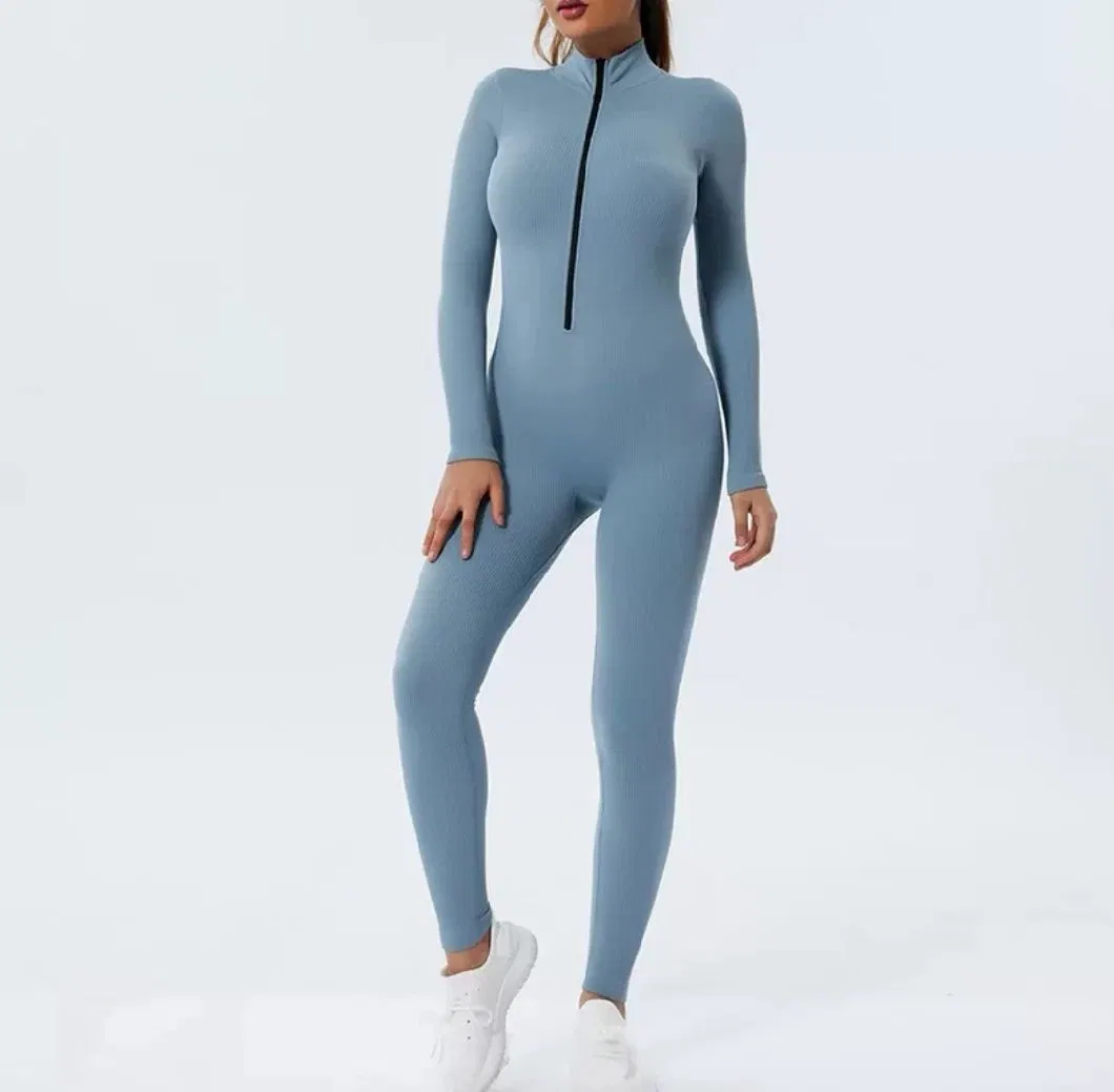 Traje de Yoga ejercicios conjuntos Legging largo de la mujer Bodysuit Jumpsuit de entrenamiento de una pieza de ropa deportiva mujer